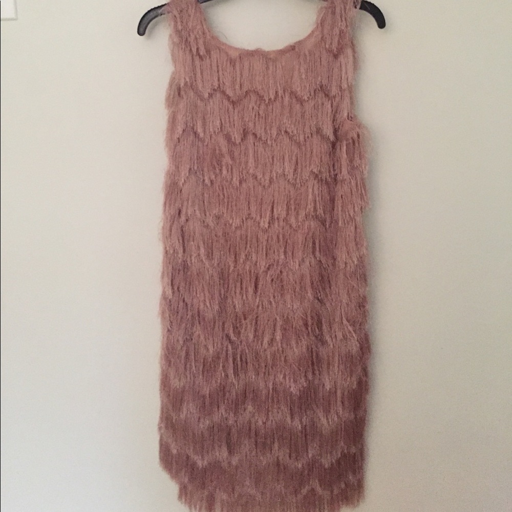 Zara pink fringe dress